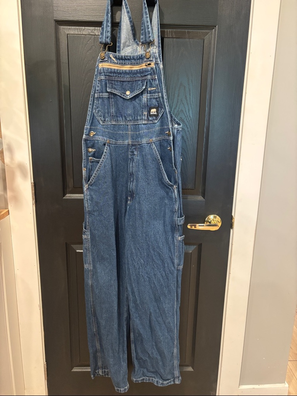 Relaxed Fit Men's Denim Overalls - Blue